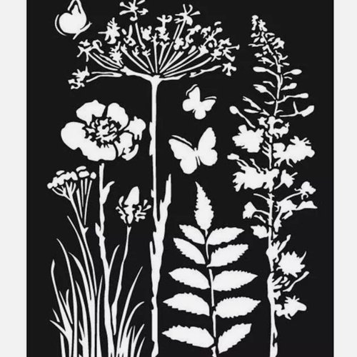 Pochoir plastique souple réutilisable mix media 20 x 25 cm stamperia plantes 016