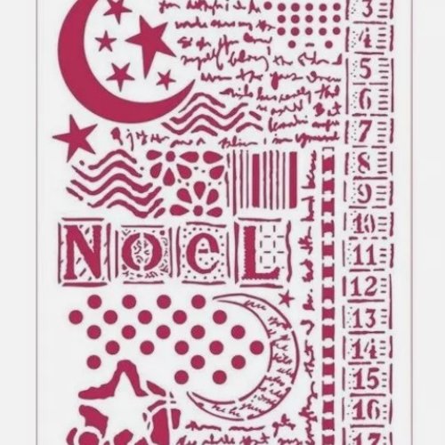 Pochoir plastique souple réutilisable mix media 21 x 29.7 cm stamperia noel 434