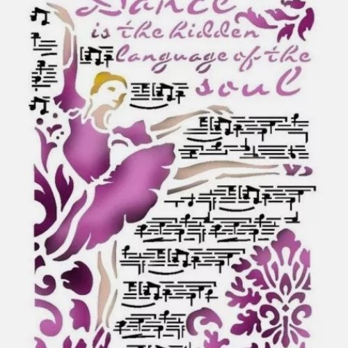 Pochoir plastique souple réutilisable mix media 21 x 29.7 cm stamperia danseuse 416