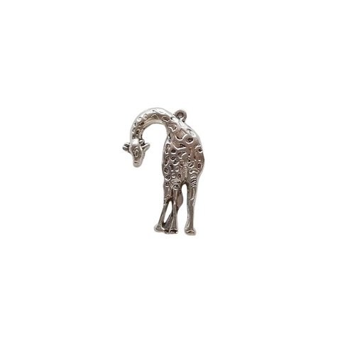 2 breloques charm argentées fabrication bijoux girafe