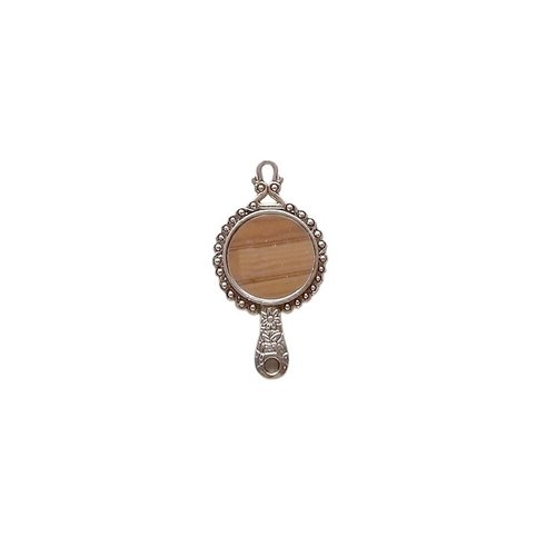 1 breloque charm argentées fabrication bijoux miroir rond