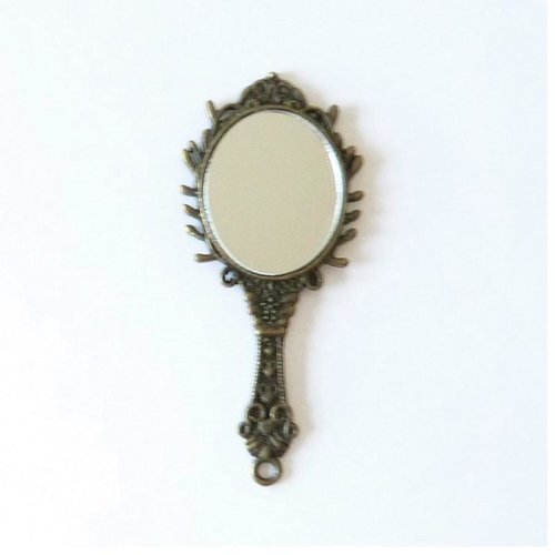 1 breloque charm bronze fabrication bijoux miroir