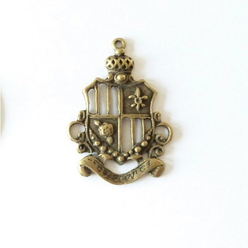 1 breloque charm bronze fabrication bijoux ecusson