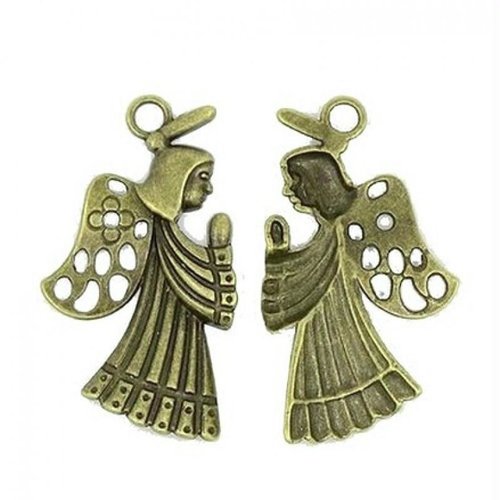 2 breloques charm bronze fabrication bijoux ange