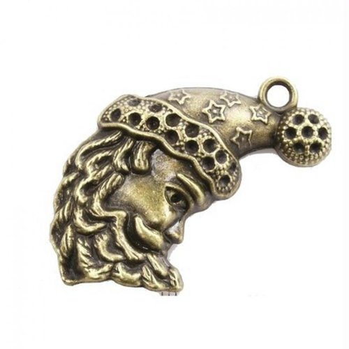 2 breloques charm bronze fabrication bijoux père noel