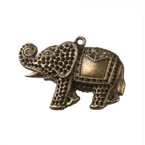 2 breloques charm bronze fabrication bijoux elephant