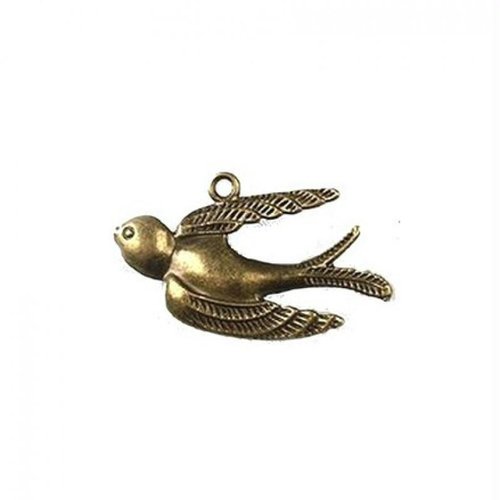 4 breloques charm bronze fabrication bijoux oiseau