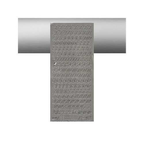 1 planche de stickers autocollants peel off argenté motifs alphabet 826