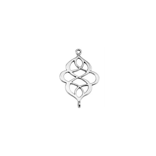 5 breloques pendentifs charms connecteurs métal argenté 26 x 17 mm enlace a 458