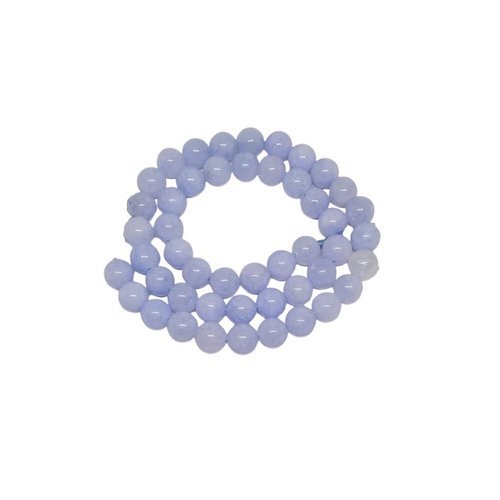 Fil de perles ronde en pierre naturelle 8 mm angelite bleu