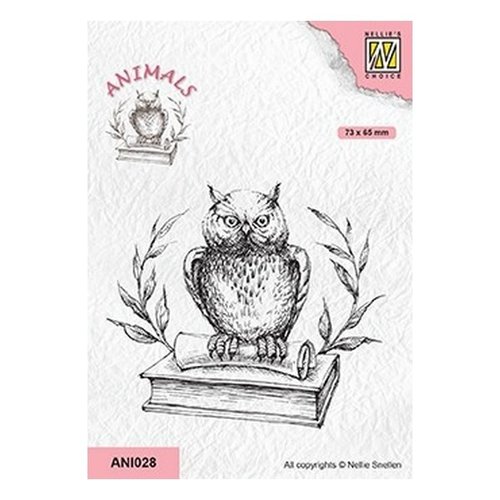 Tampon clear transparent scrapbooking nellie choice hiboux livre 028