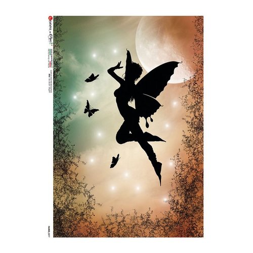 1 feuille de papier de riz 22,5 x 32 cm découpage collage paper designs fee papillon 0077