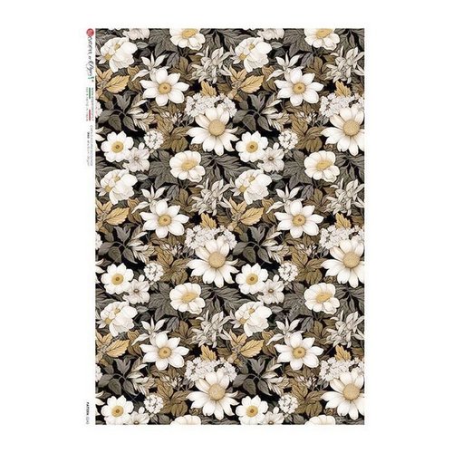 1 feuille de papier de riz 22,5 x 32 cm découpage collage paper designs tapisserie de fleur 0240
