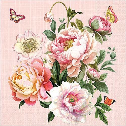2 serviettes en papier 33 x 33 cm découpage collage bouquet de fleurs f 823