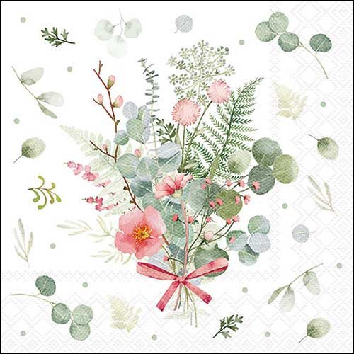 2 serviettes en papier 33 x 33 cm découpage collage bouquet eycalyptus f 831