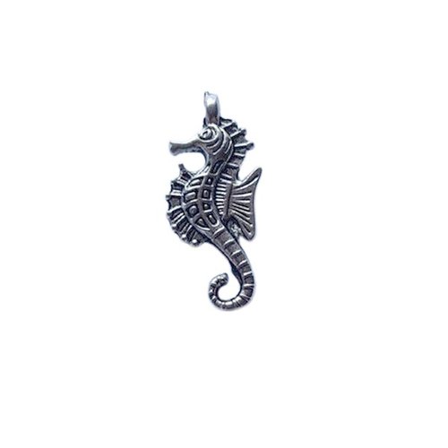 5 breloques charms argenté vieilli fabrication bijoux hypocampe