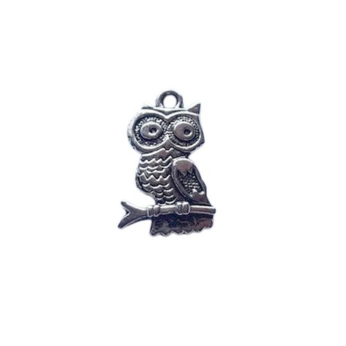 5 breloques charms argenté vieilli fabrication bijoux hiboux