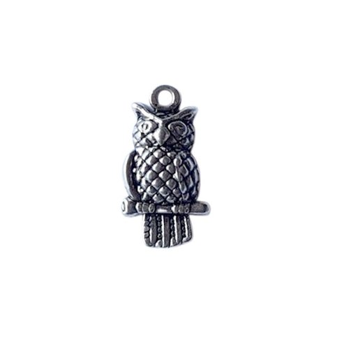 8 breloques charms argenté vieilli fabrication bijoux hiboux