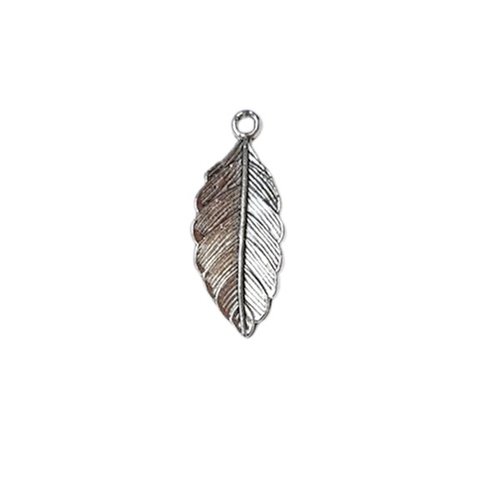 9 breloques charms argenté vieilli fabrication bijoux plume