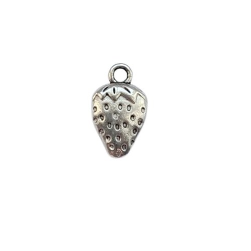 10 breloques charms argenté vieilli fabrication bijoux fraise