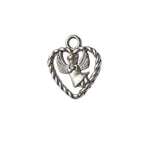 5 breloques charms argenté vieilli fabrication bijoux ange b