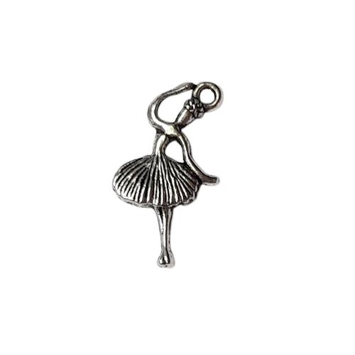 10 breloques charms argenté vieilli fabrication bijoux danseuse