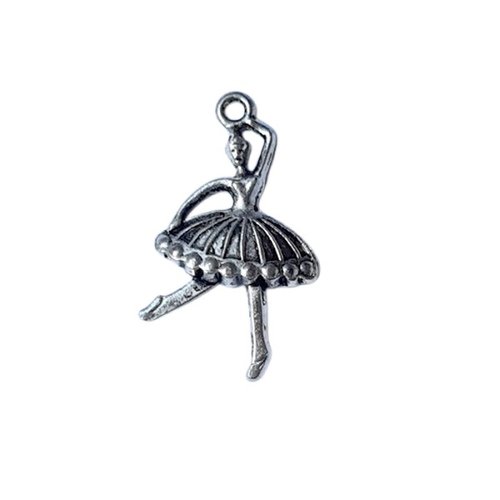 4 breloques charms argenté vieilli fabrication bijoux danseuse