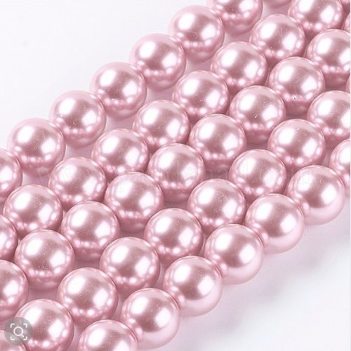 100 perles ronde en verre nacré fabrication bijoux 4 mm rose pale