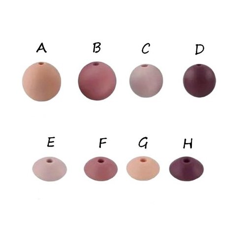 Perles en silicone attache tétine, bijoux fantaisies, porte clefs tons marron, beige, bordeaux