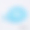 Fil de 95 perles ronde de verre transparent mat givré 8 mm fabrication bijoux bleu clair