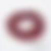 Fil de 95 perles ronde de verre transparent mat givré 8 mm fabrication bijoux rouge fonce