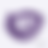 Fil de 95 perles ronde de verre transparent mat givré 8 mm fabrication bijoux violet