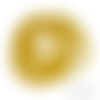 Fil de 135 perles ronde de verre transparent mat givré 6 mm jaune d or
