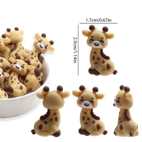 1 perle en silicone attache tétine, bijoux fantaisies, porte clefs girafe
