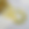 Fil de 140 perles ronde de verre craquelé fabrication bijoux 6 mm vert jaune