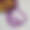 Fil de 140 perles ronde de verre craquelé fabrication bijoux 6 mm violet cristal