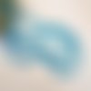 Fil de 140 perles ronde de verre craquelé fabrication bijoux 6 mm bleu cristal b