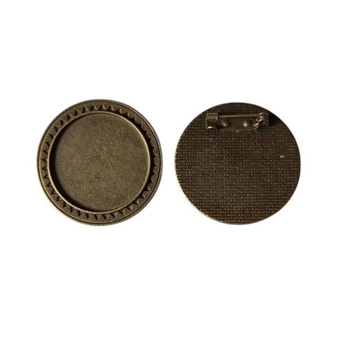 1 support cabochon rond broche couleur bronze scab 330