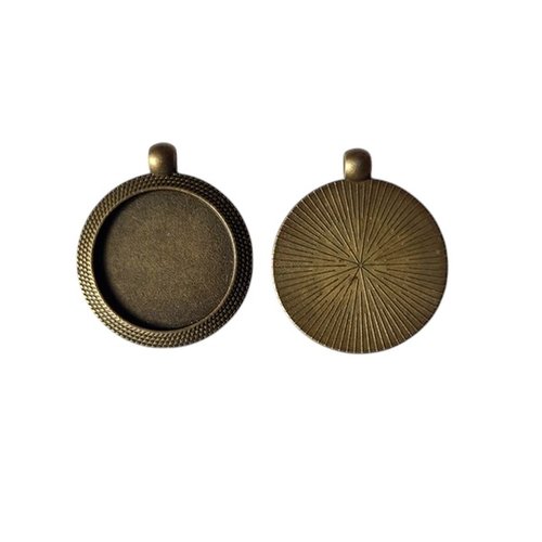 1 support cabochon rond pour pendentif couleur bronze supp 110