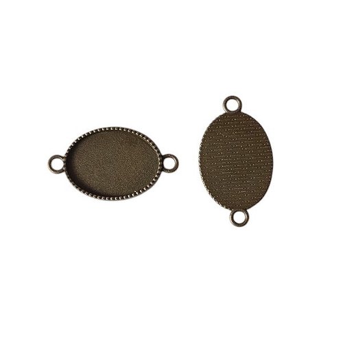 6 connecteurs support cabochon ovale pour fabrication bijoux couleur bronze con 150