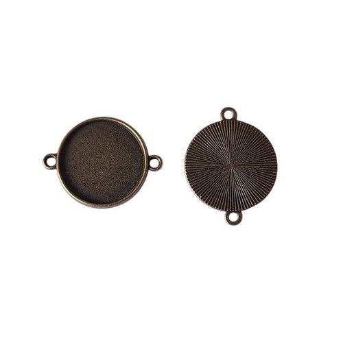 6 connecteurs support cabochon rond pour fabrication bijoux couleur bronze con 170