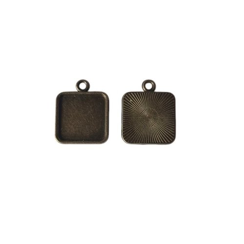 8 supports cabochons carré pour pendentifs boucles d'oreille couleur bronze supp 190