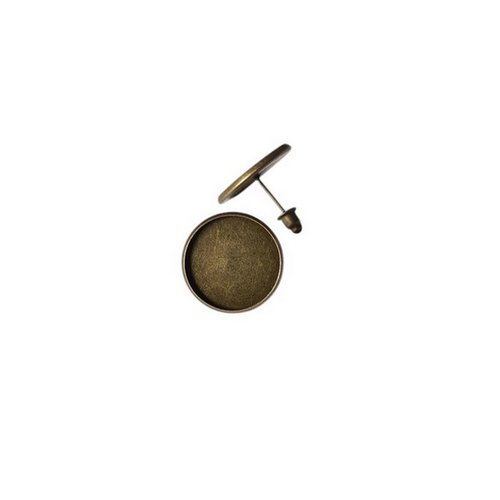 16 supports cabochon rond pour boucles d'oreille clou couleur bronze 8 mm supbo 210