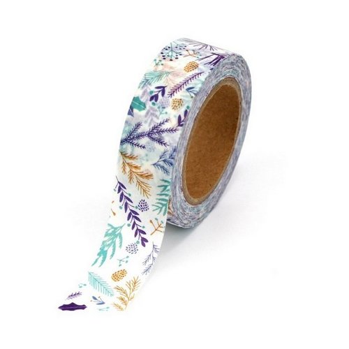 Washi masking tape ruban adhésif décoration 15 mm x 9 m feuillage