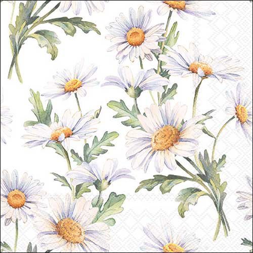 2 serviettes en papier 33 x 33 cm découpage collage fleur margeuritte f 150
