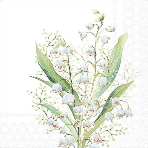 2 serviettes en papier 33 x 33 cm découpage collage fleur muguet f 151