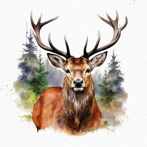 2 serviettes en papier 33 x 33 cm découpage collage cerf foret a 1003