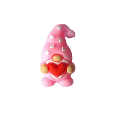 1 perle en silicone attache tétine, bijoux fantaisies, porte clefs gnome coeur rose