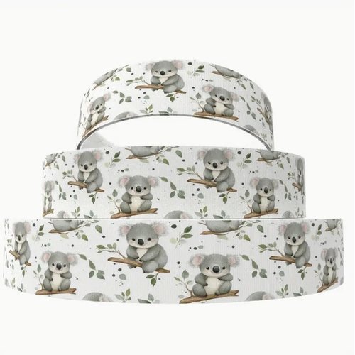 1 m de ruban gros grain imprimé 2.5 cm couture scrapbooking koala