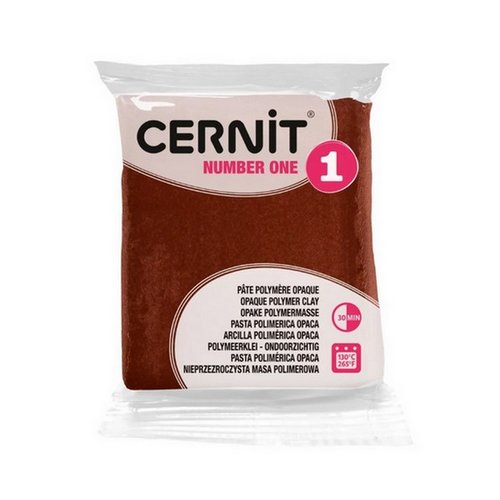 Pâte polymère opaque à cuire pâte à modeler pain de 56g cernit number one brun 800
